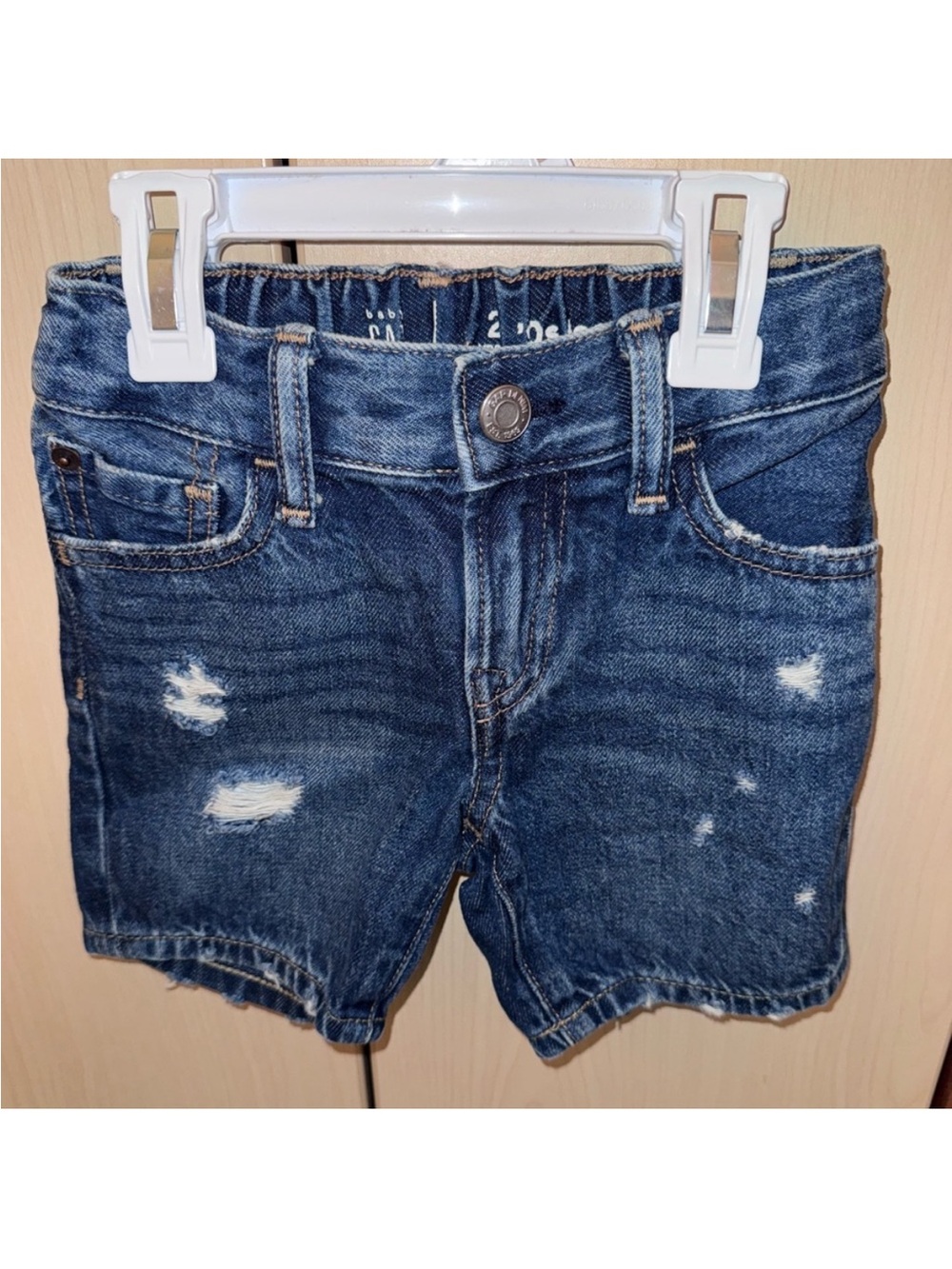 Gap Boys Distressed Denim Shorts Size 2T Adjustable Waist
